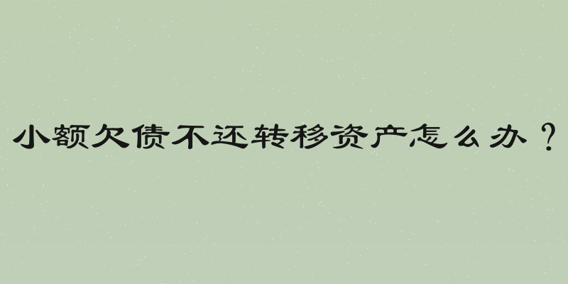 小额欠债不还转移资产怎么办？