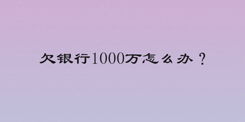 欠银行1000万怎么办？
