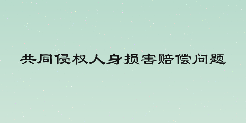 共同侵权人身损害赔偿问题