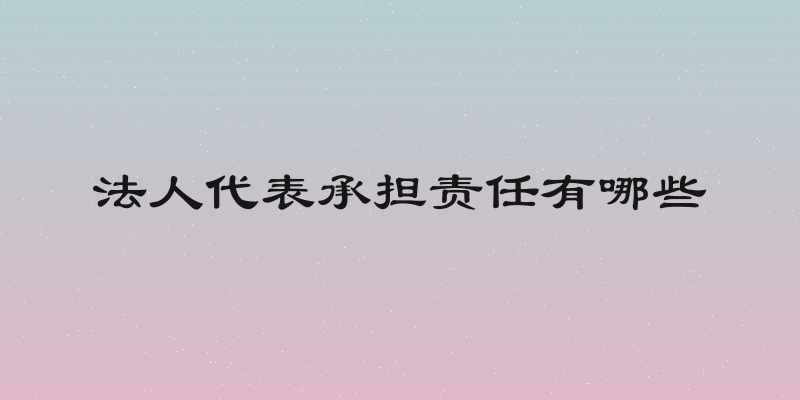 法人代表承担责任有哪些