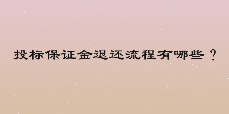 投标保证金退还流程有哪些？