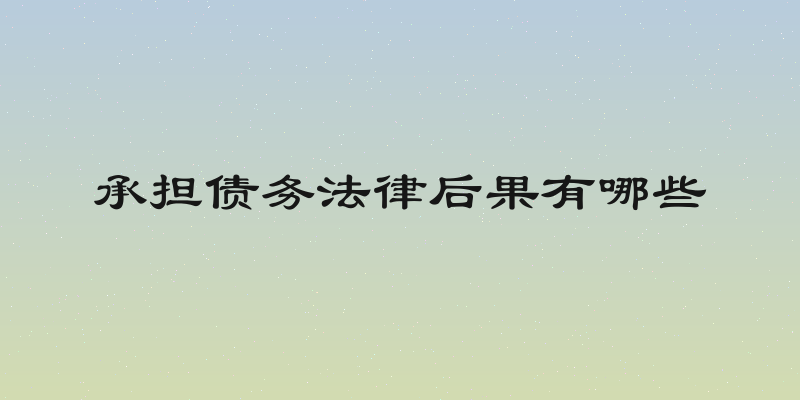 承担债务法律后果有哪些