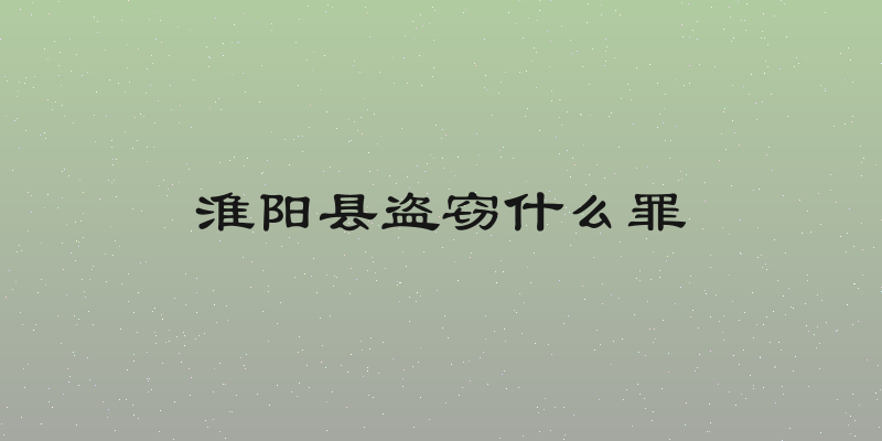 淮阳县盗窃什么罪