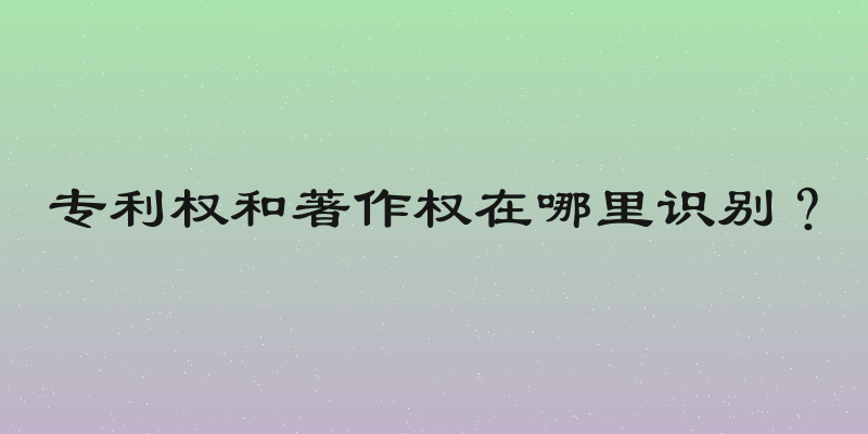 专利权和著作权在哪里识别？