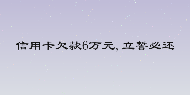 信用卡欠款6万元,立誓必还