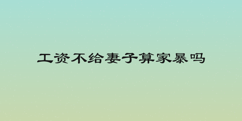 工资不给妻子算家暴吗