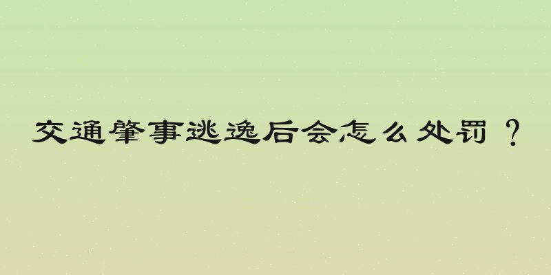 交通肇事逃逸后会怎么处罚？
