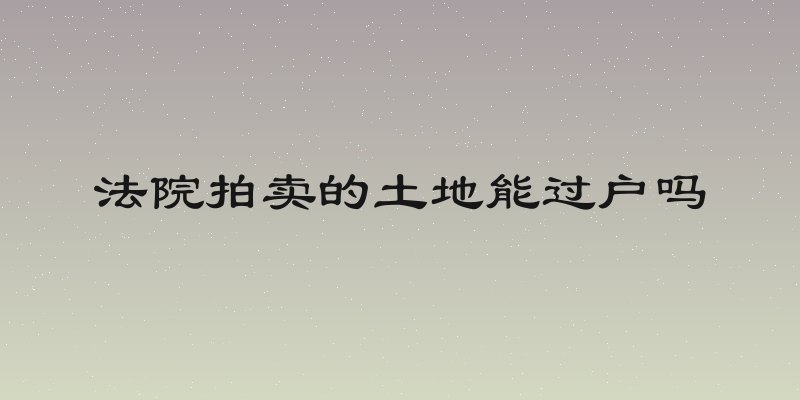 法院拍卖的土地能过户吗