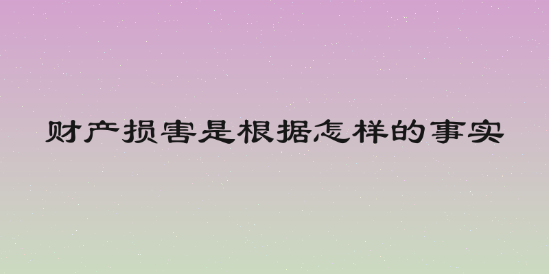 财产损害是根据怎样的事实