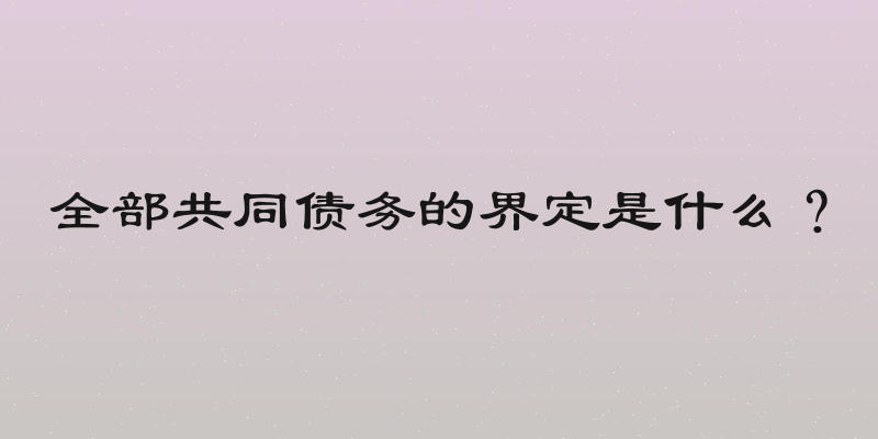 全部共同债务的界定是什么？