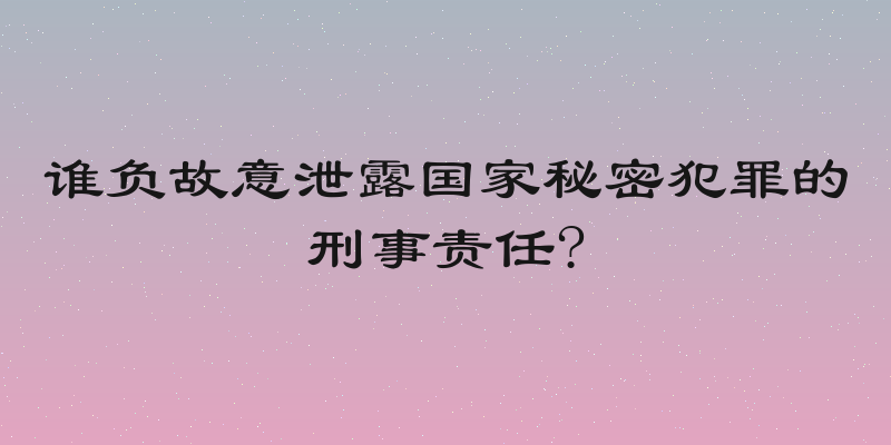 谁负故意泄露国家秘密犯罪的刑事责任?