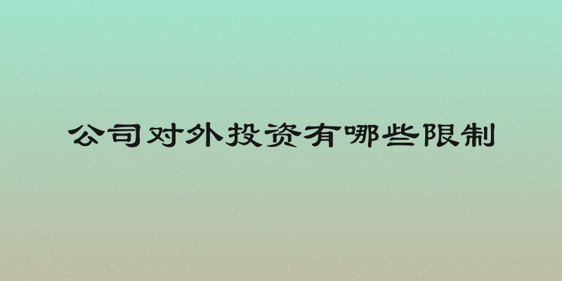 公司对外投资有哪些限制