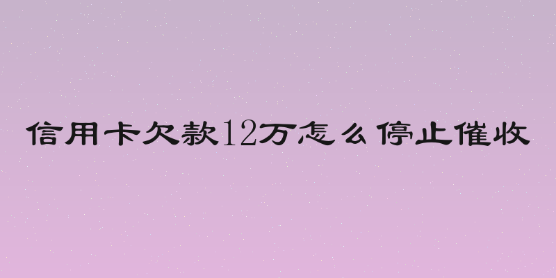 信用卡欠款12万怎么停止催收
