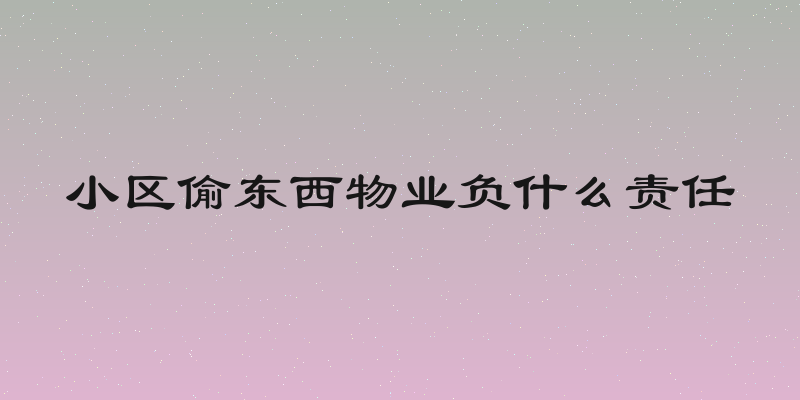 小区偷东西物业负什么责任