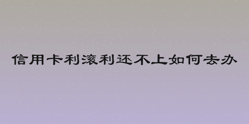 信用卡利滚利还不上如何去办
