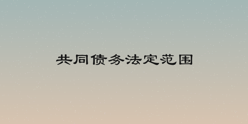 共同债务法定范围