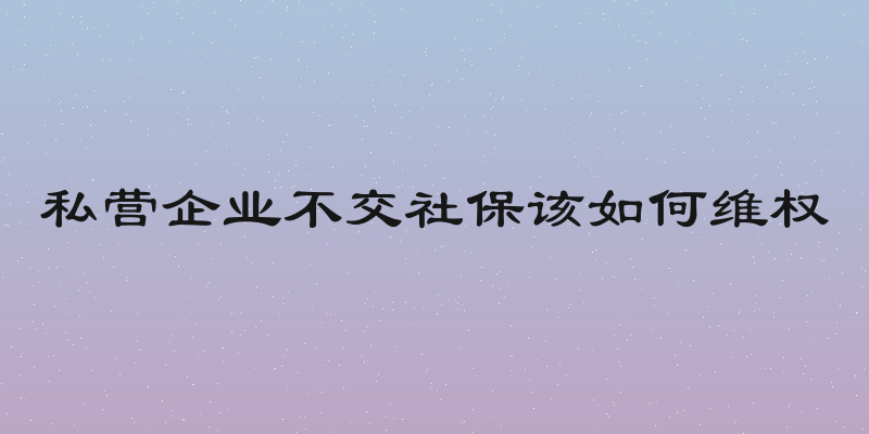 私营企业不交社保该如何维权