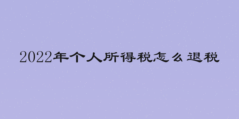 2022年个人所得税怎么退税