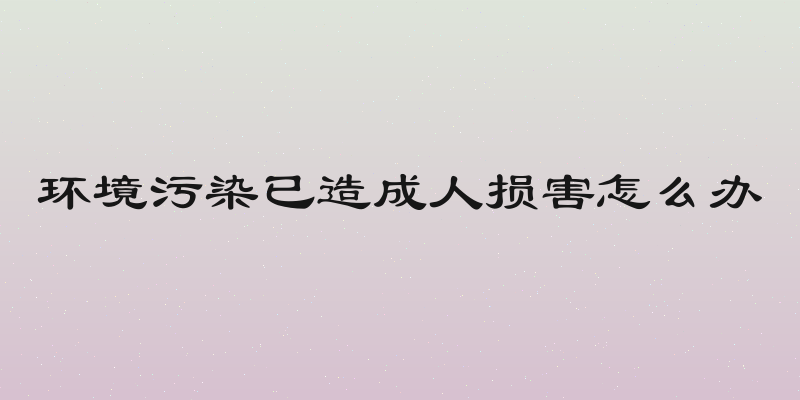 环境污染已造成人损害怎么办