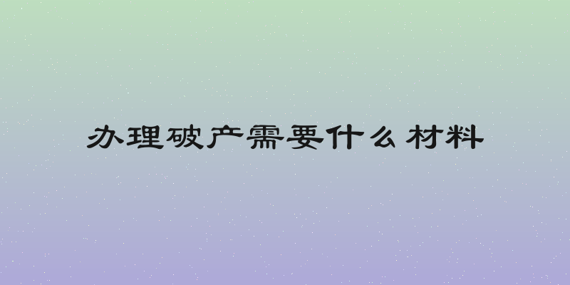 办理破产需要什么材料