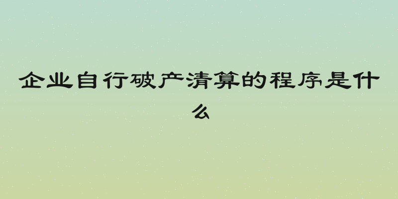 企业自行破产清算的程序是什么