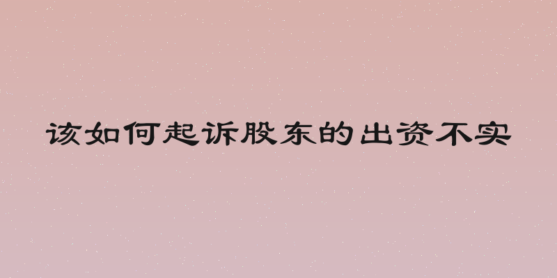 该如何起诉股东的出资不实