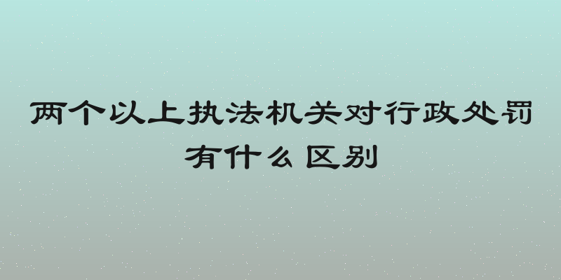 两个以上执法机关对行政处罚有什么区别