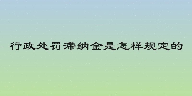 行政处罚滞纳金是怎样规定的