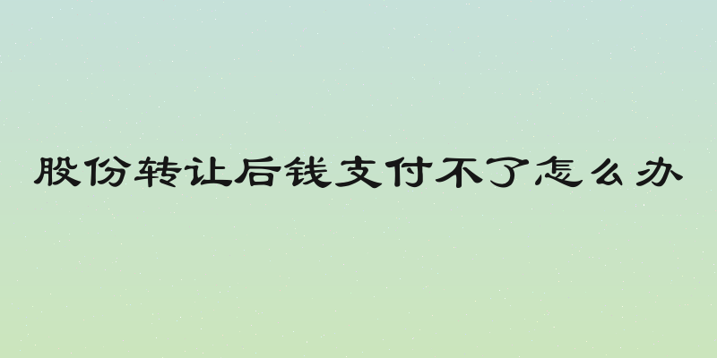 股份转让后钱支付不了怎么办