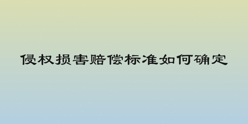 侵权损害赔偿标准如何确定