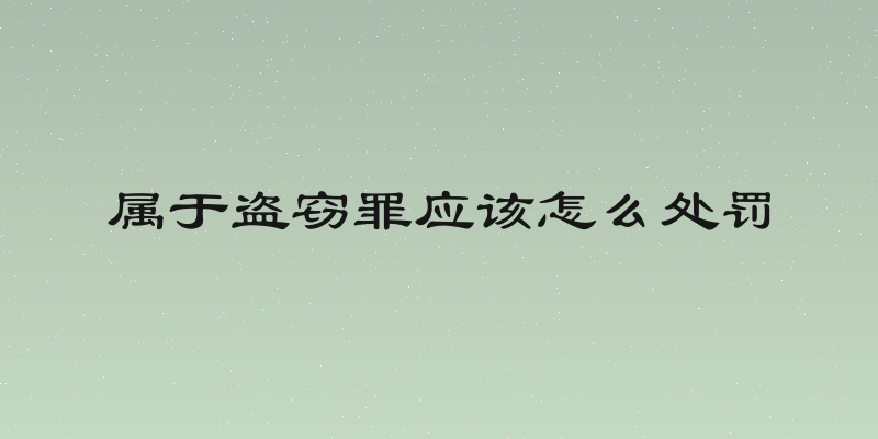 属于盗窃罪应该怎么处罚