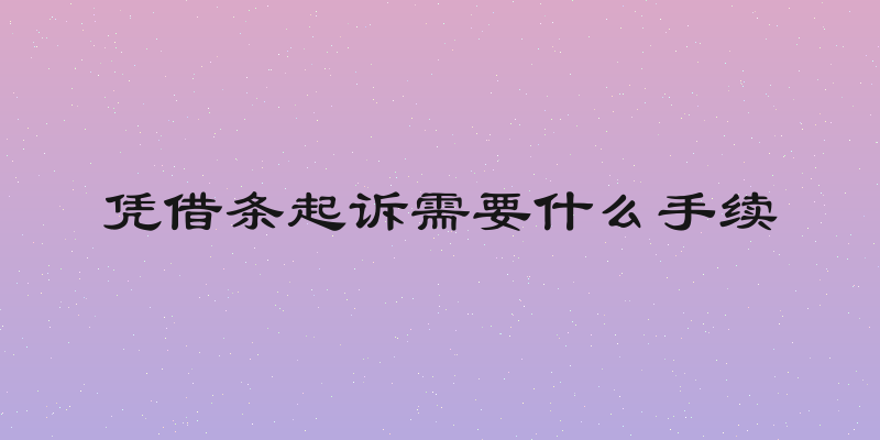 凭借条起诉需要什么手续