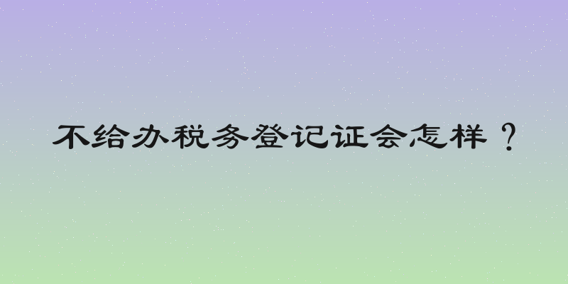 不给办税务登记证会怎样？