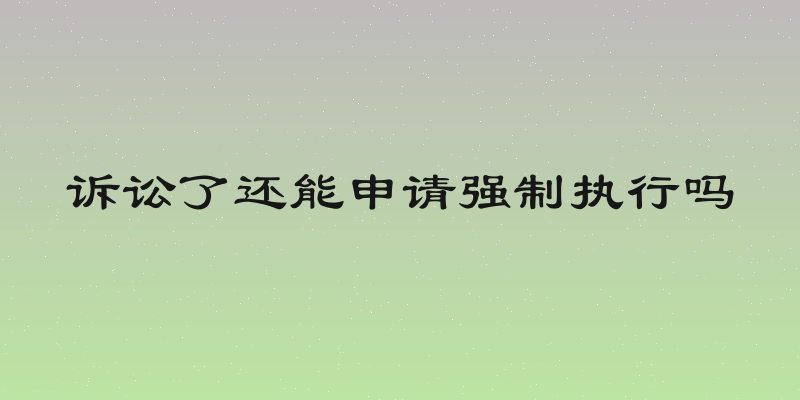 诉讼了还能申请强制执行吗