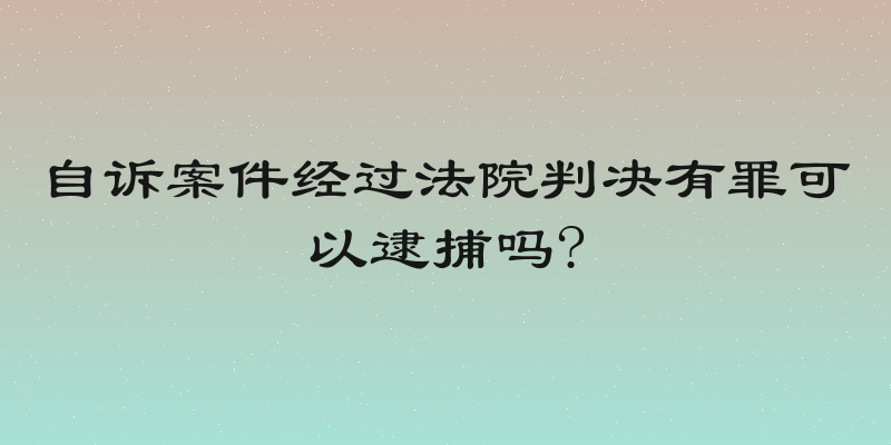 自诉案件经过法院判决有罪可以逮捕吗?