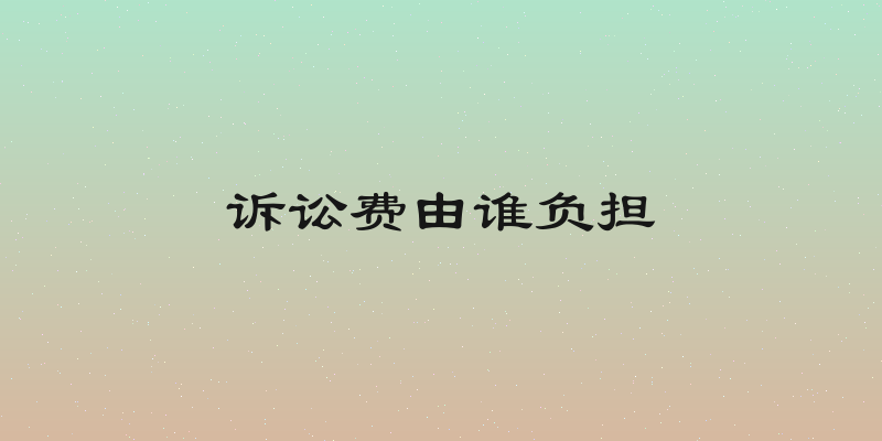 诉讼费由谁负担
