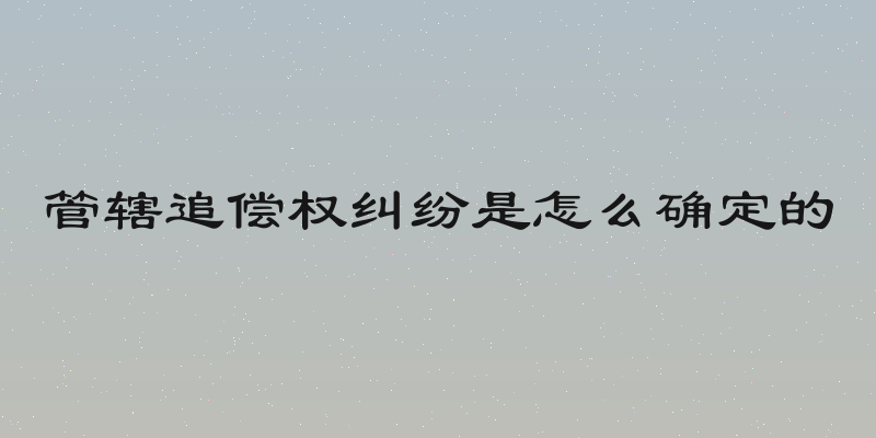 管辖追偿权纠纷是怎么确定的