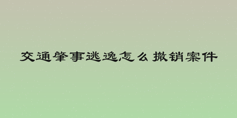 交通肇事逃逸怎么撤销案件