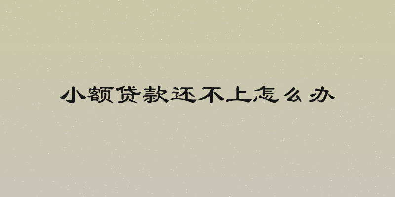 小额贷款还不上怎么办