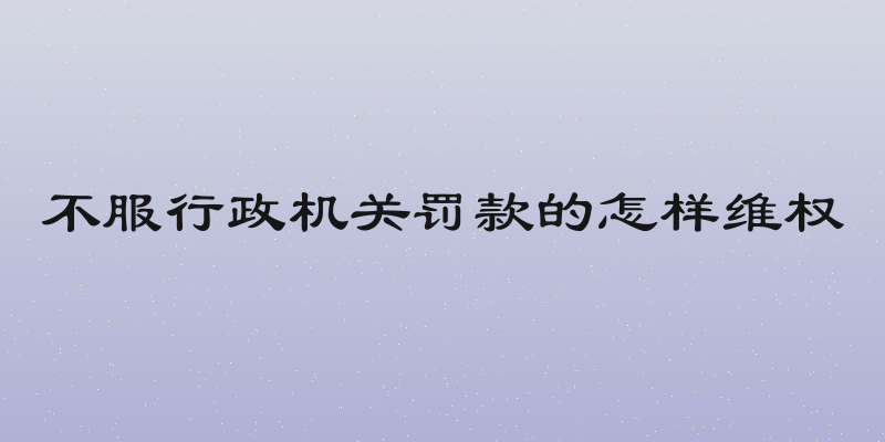 不服行政机关罚款的怎样维权
