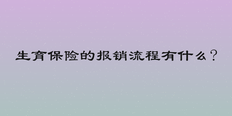 生育保险的报销流程有什么?