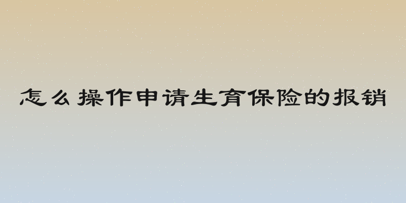 怎么操作申请生育保险的报销
