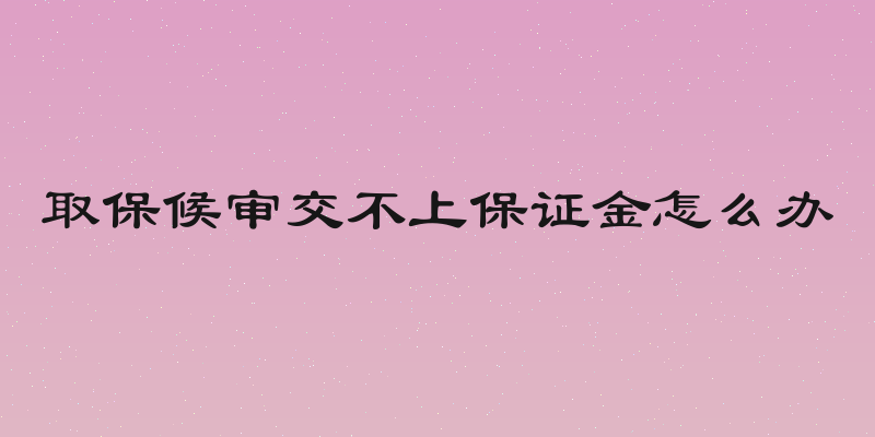 取保候审交不上保证金怎么办