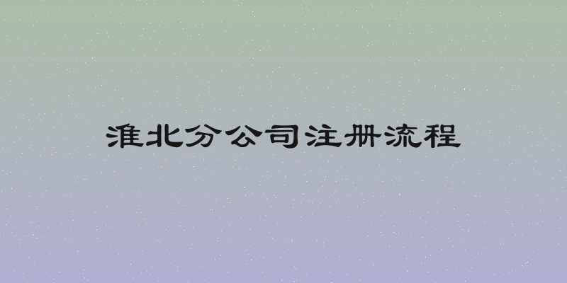 淮北分公司注册流程