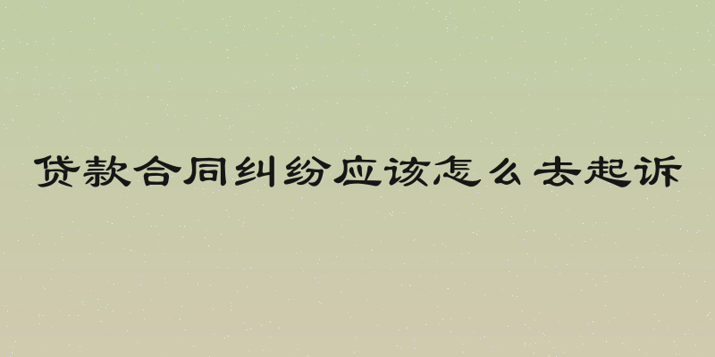 贷款合同纠纷应该怎么去起诉