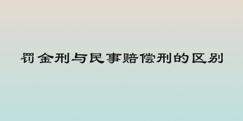 罚金刑与民事赔偿刑的区别