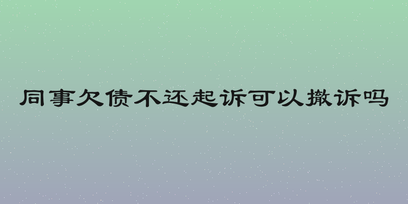 同事欠债不还起诉可以撤诉吗