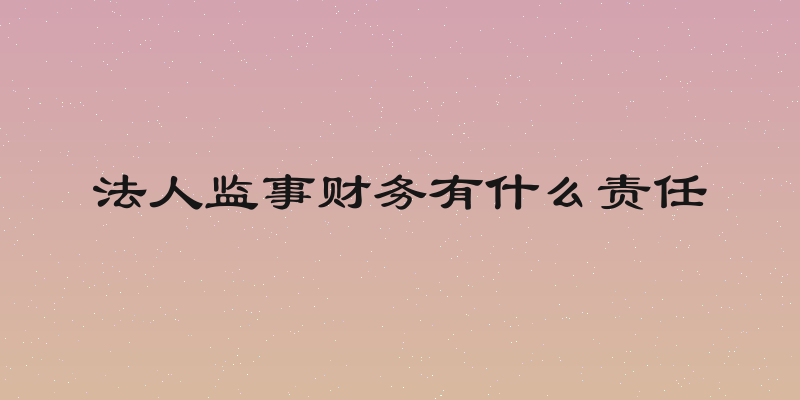 法人监事财务有什么责任