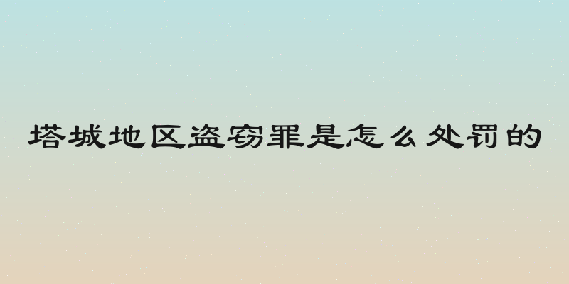 塔城地区盗窃罪是怎么处罚的