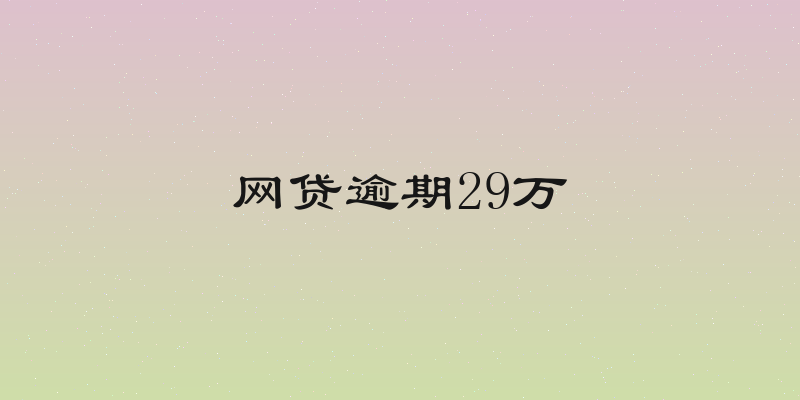 网贷逾期29万